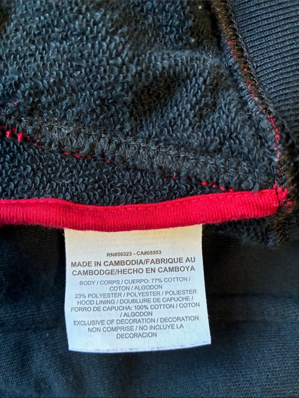 Jordan Black Full-Zip Hoodie with Red Trim